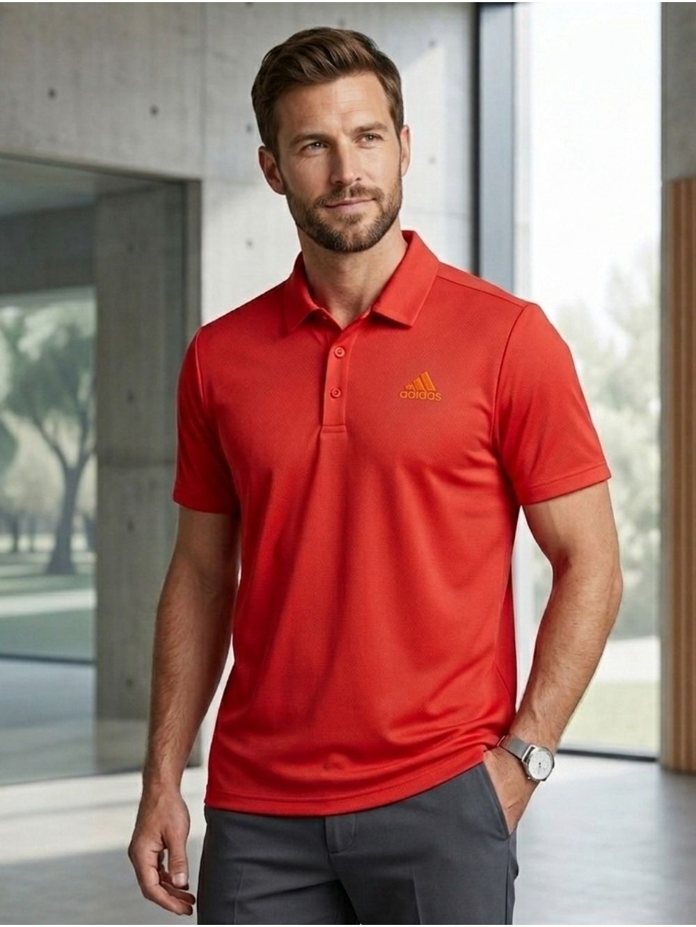 Adidas - Orange - Dry Fit Polo
